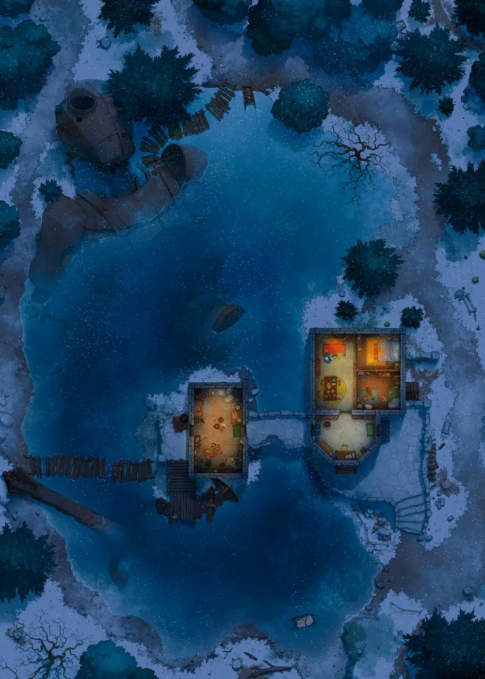 Rusty Robot Lake map, Winter Night variant thumbnail