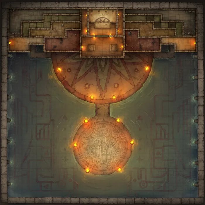 Temple of the Couatl Boss Room map, Original variant