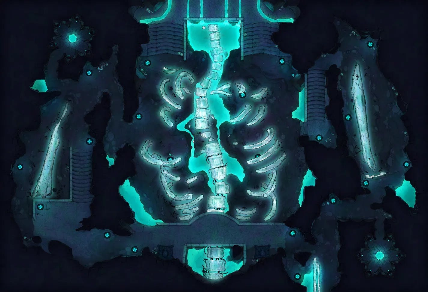Elder Brain Spine Mine map, Glowing Bones variant thumbnail