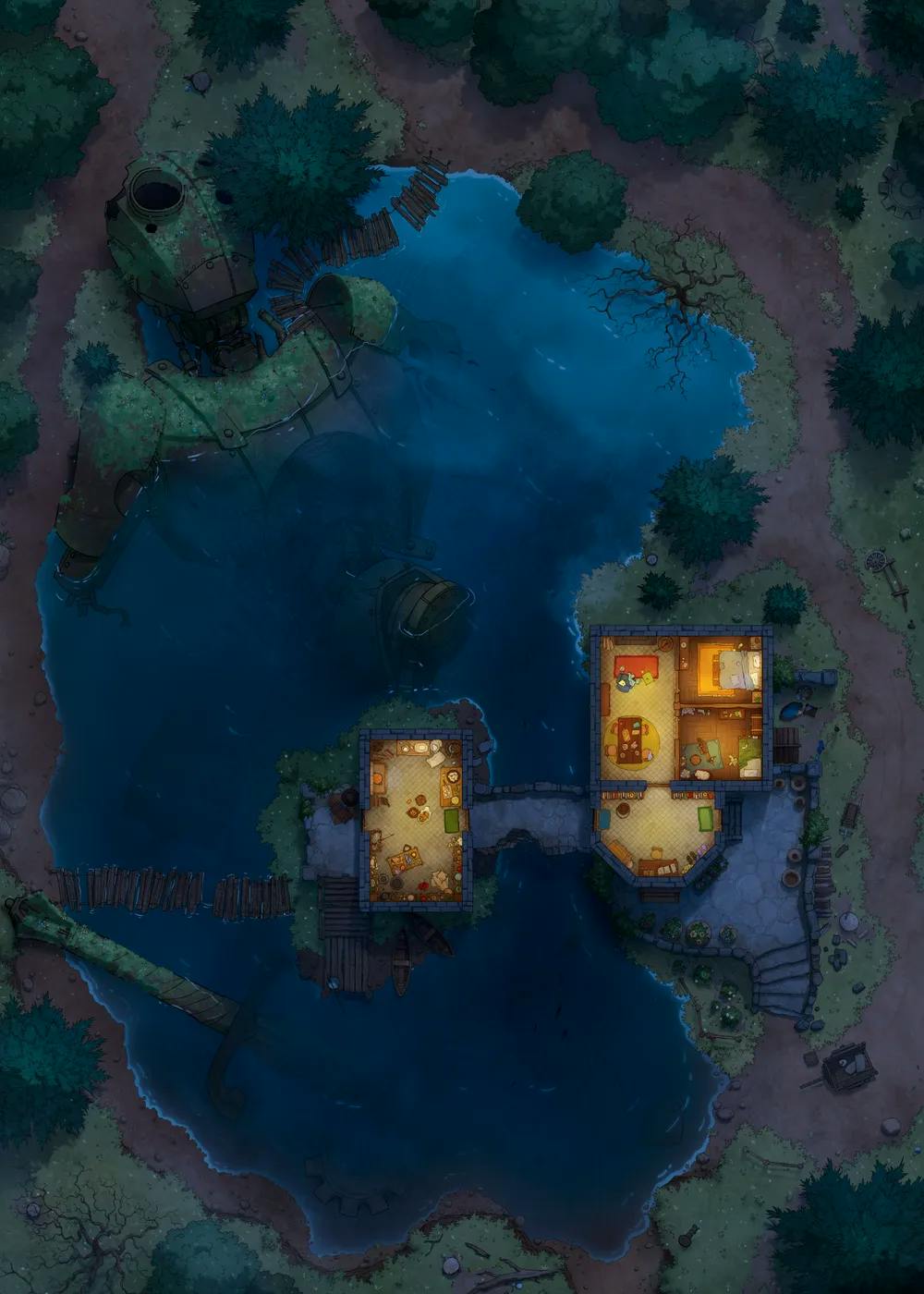 Rusty Robot Lake map, Night Light variant thumbnail