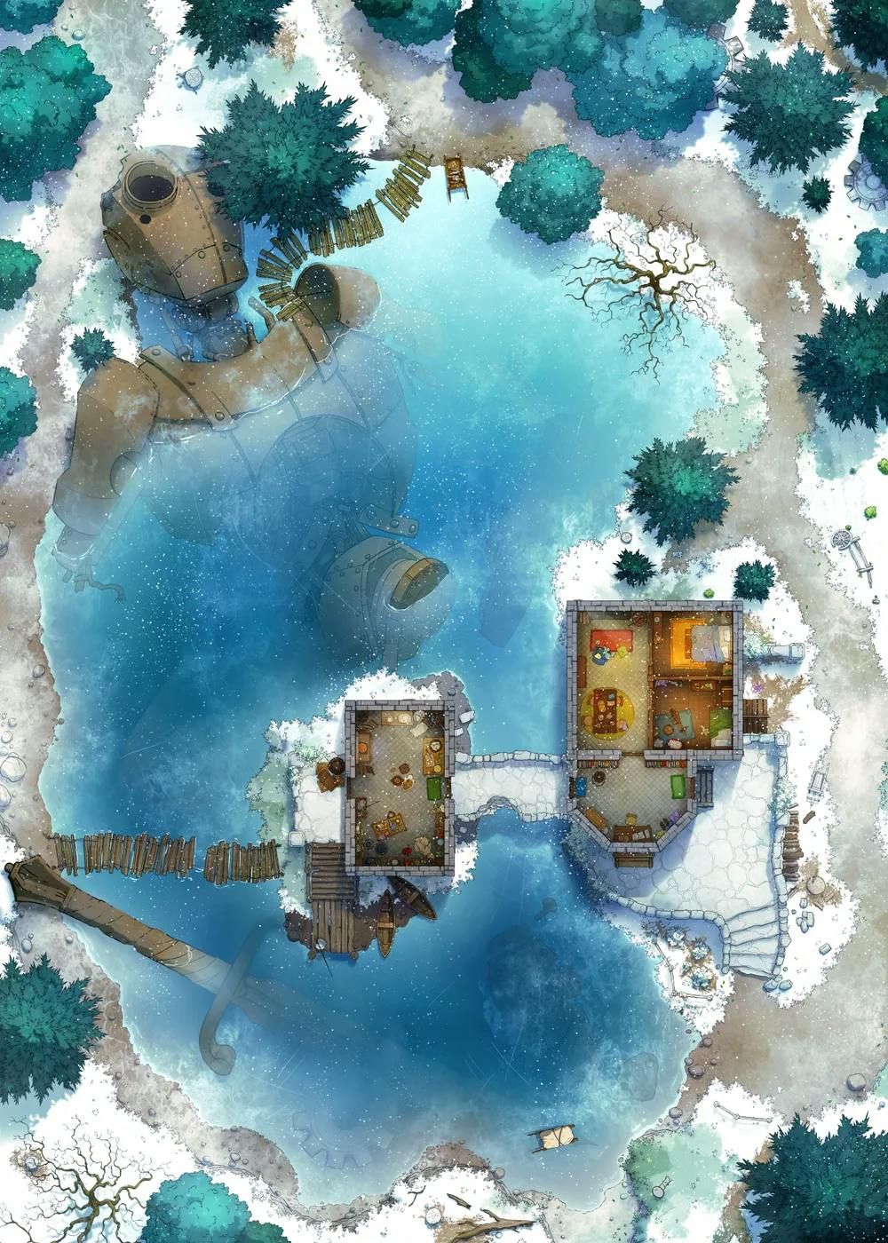 Rusty Robot Lake map, Winter Day variant thumbnail