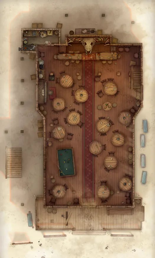 Wild West Saloon map, Ground Floor Original Day variant