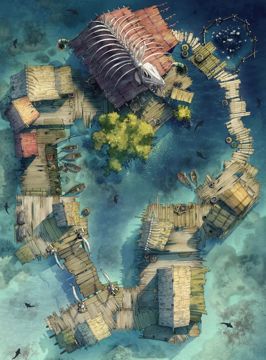 Floating Village map, Sharks variant thumbnail