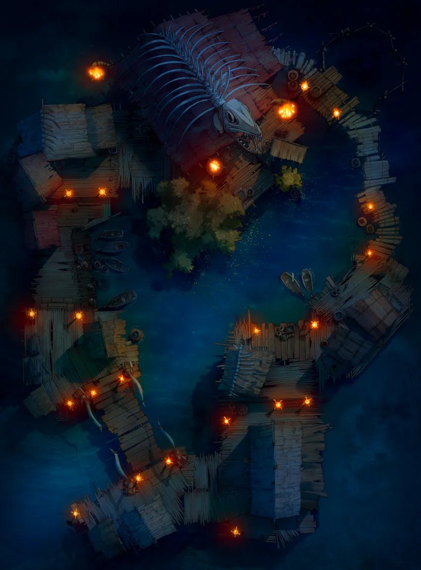 Floating Village map, Original Night Torches variant thumbnail