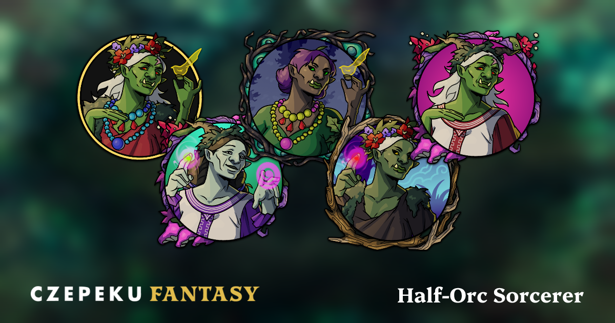 Half-Orc Sorcerer Token Builder | Customize and Randomize Czepeku Tokens
