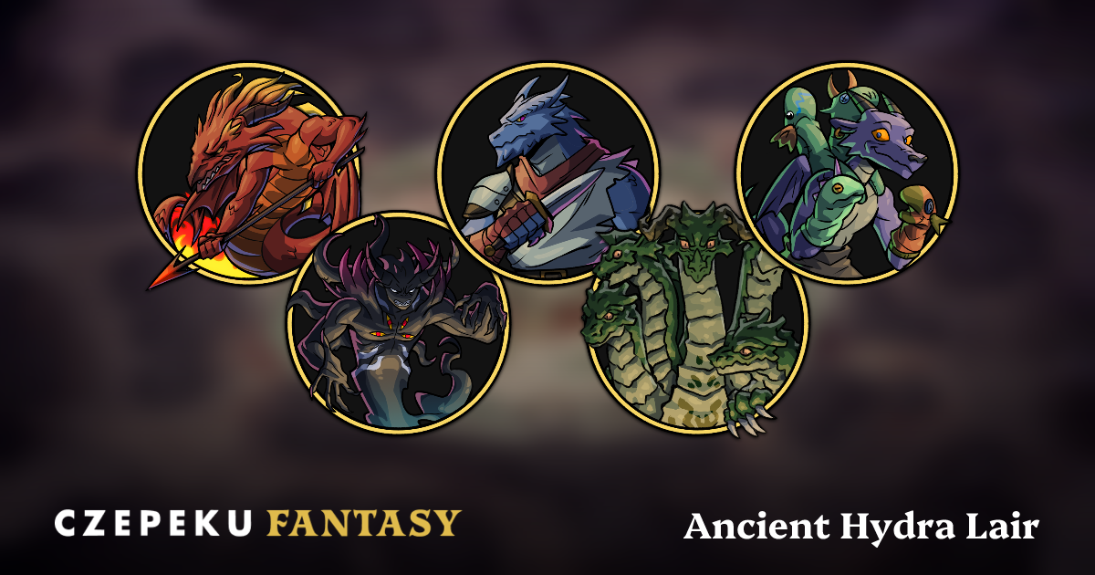 Ancient Hydra Lair Token Pack | Hand-Drawn Fantasy RPG Tokens by Czepeku