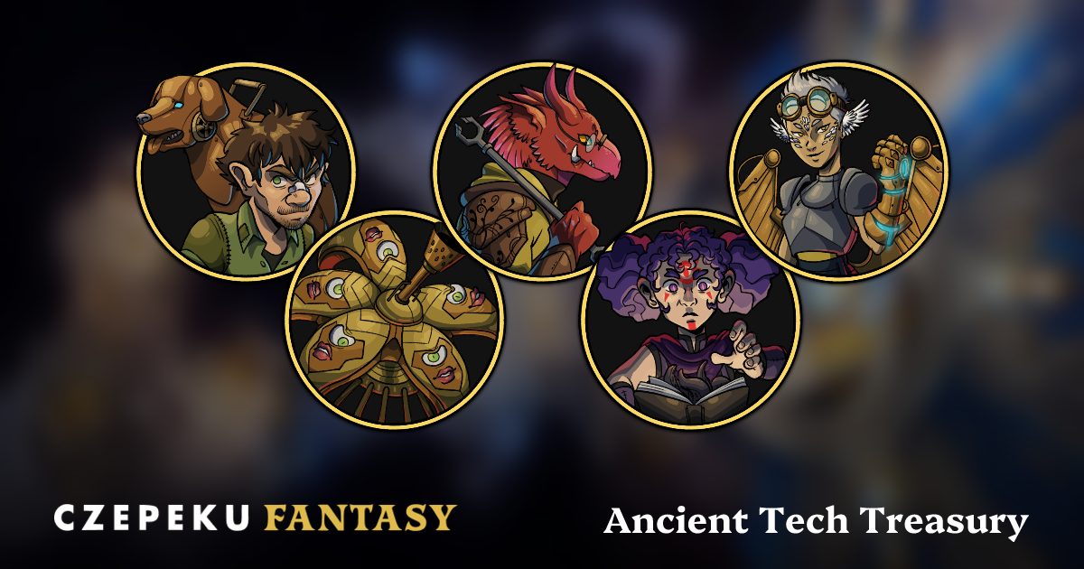 Ancient Tech Treasury Token Pack | Hand-Drawn Fantasy RPG Tokens by Czepeku