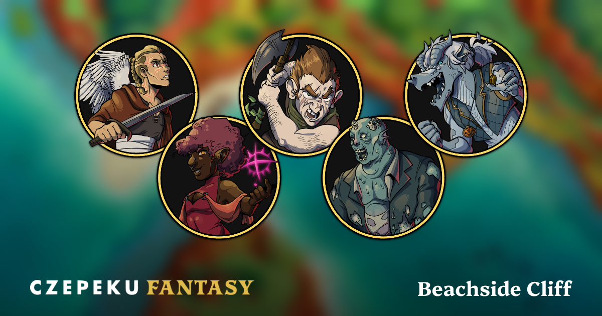 Beachside Cliff Token Pack | Hand-Drawn Fantasy RPG Tokens by Czepeku