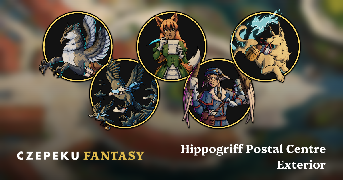 Hippogriff Postal Centre Exterior Token Pack | Hand-Drawn Fantasy RPG ...