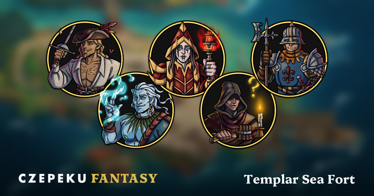 Templar Sea Fort Token Pack | Hand-Drawn Fantasy RPG Tokens by Czepeku