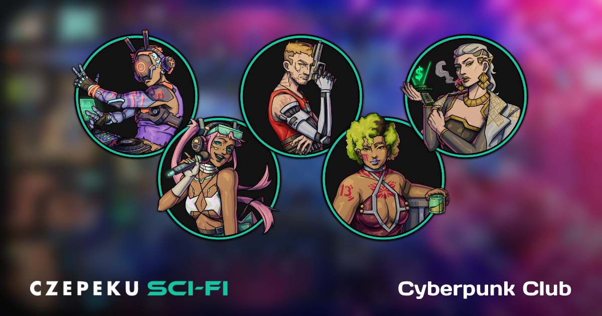 Cyberpunk Club Token Pack | Hand-Drawn Sci-Fi RPG Tokens by Czepeku